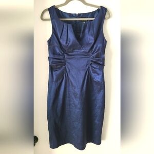 Adrianna Papell Navy Sleeveless Knee-Length Cocktail Dress